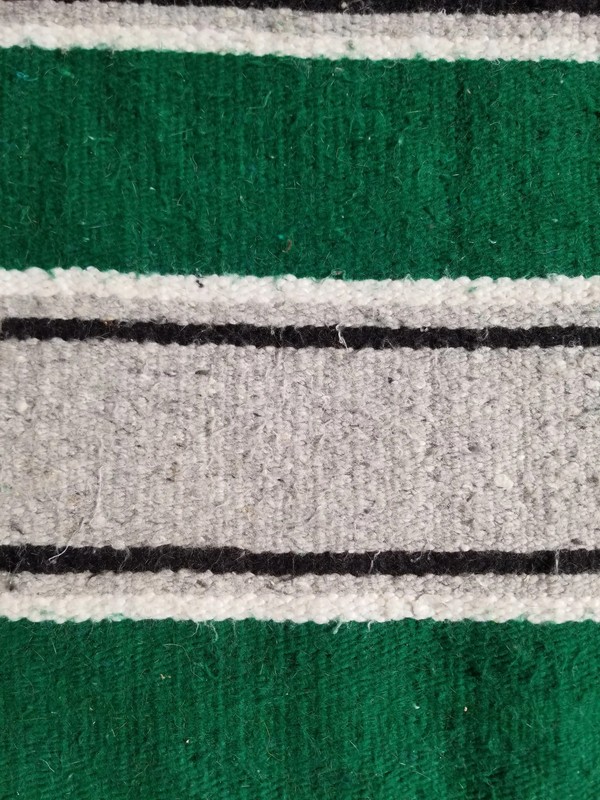 Vintage Handmade Native American Navajo Saddle Blanket Wool Rug 5.0x2.4 ft gallery