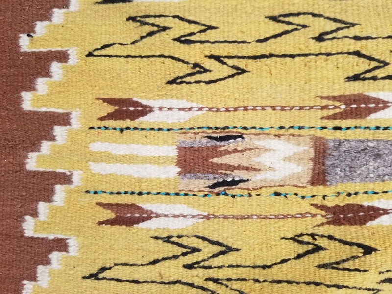 Vintage Handmade Native American Navajo Yei Wool Multicolor Rug 130 x 79 cm gallery