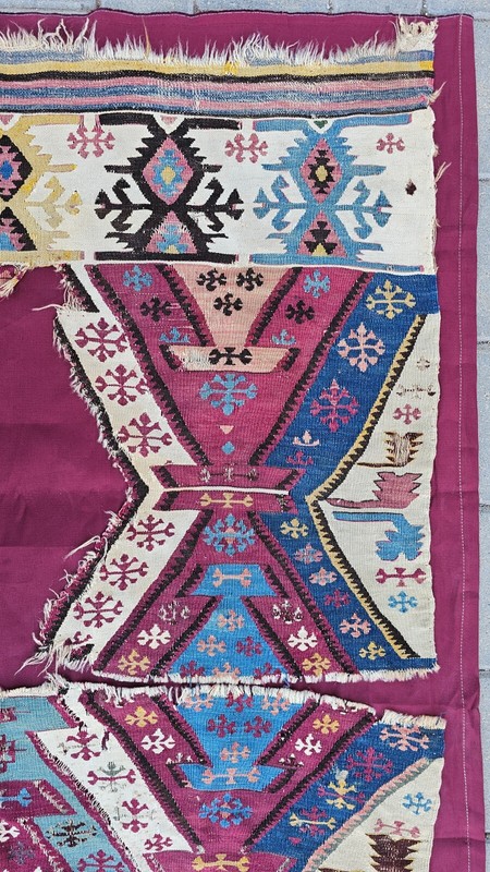 Antique Rug from 1800s, kilim rug, wool rug, handmade rug, unique rug,purple rug gallery