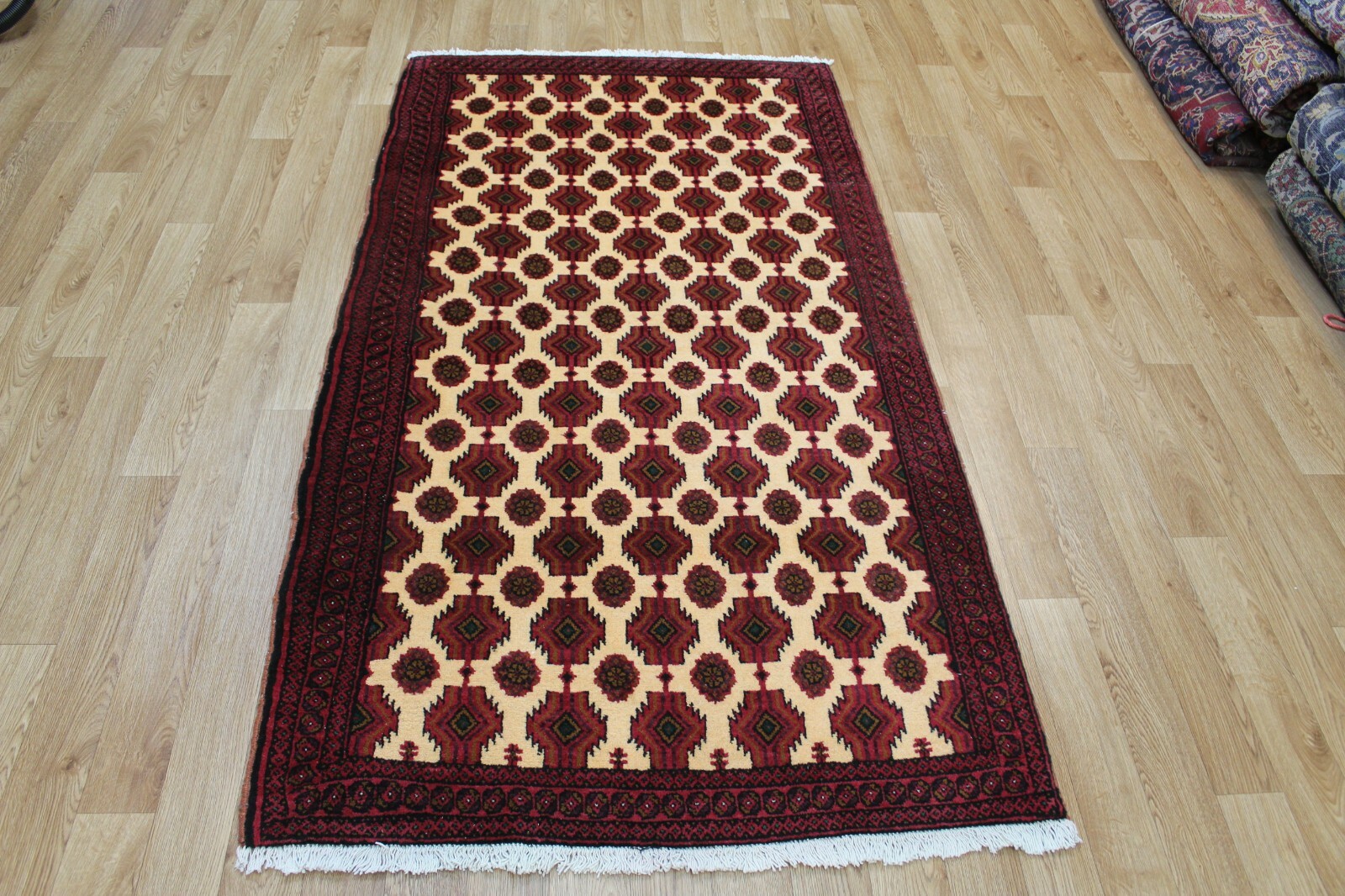 FINE HANDMADE ORIENTAL TRADITIONAL WOOL RUG WITH RICH PILE 200 X 110 CM gallery