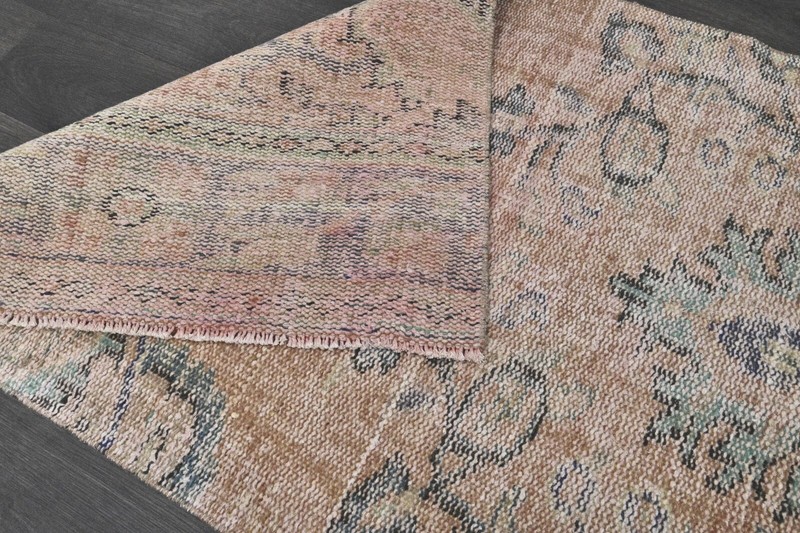 Vintage Turkish Runner Rug 3x11ft Wool Anatolian Handmade Hallway Oushak PEACH gallery