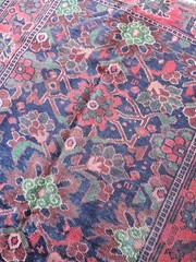 4.1 x 7.3 ANTIQUE KAZAK VINTAGE HERIZ RUG CAUCASIAN SERAPI OUSHAK SHIRVAN KULA