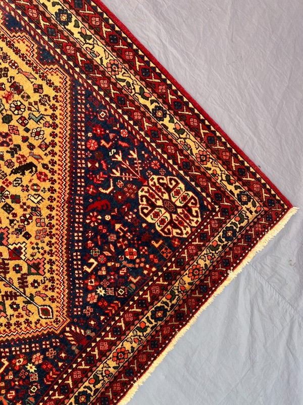 5'1x6'6 Ft Vintage Caucasian Style Rug Red Yellow Tribal Medallion Wool Carpet gallery
