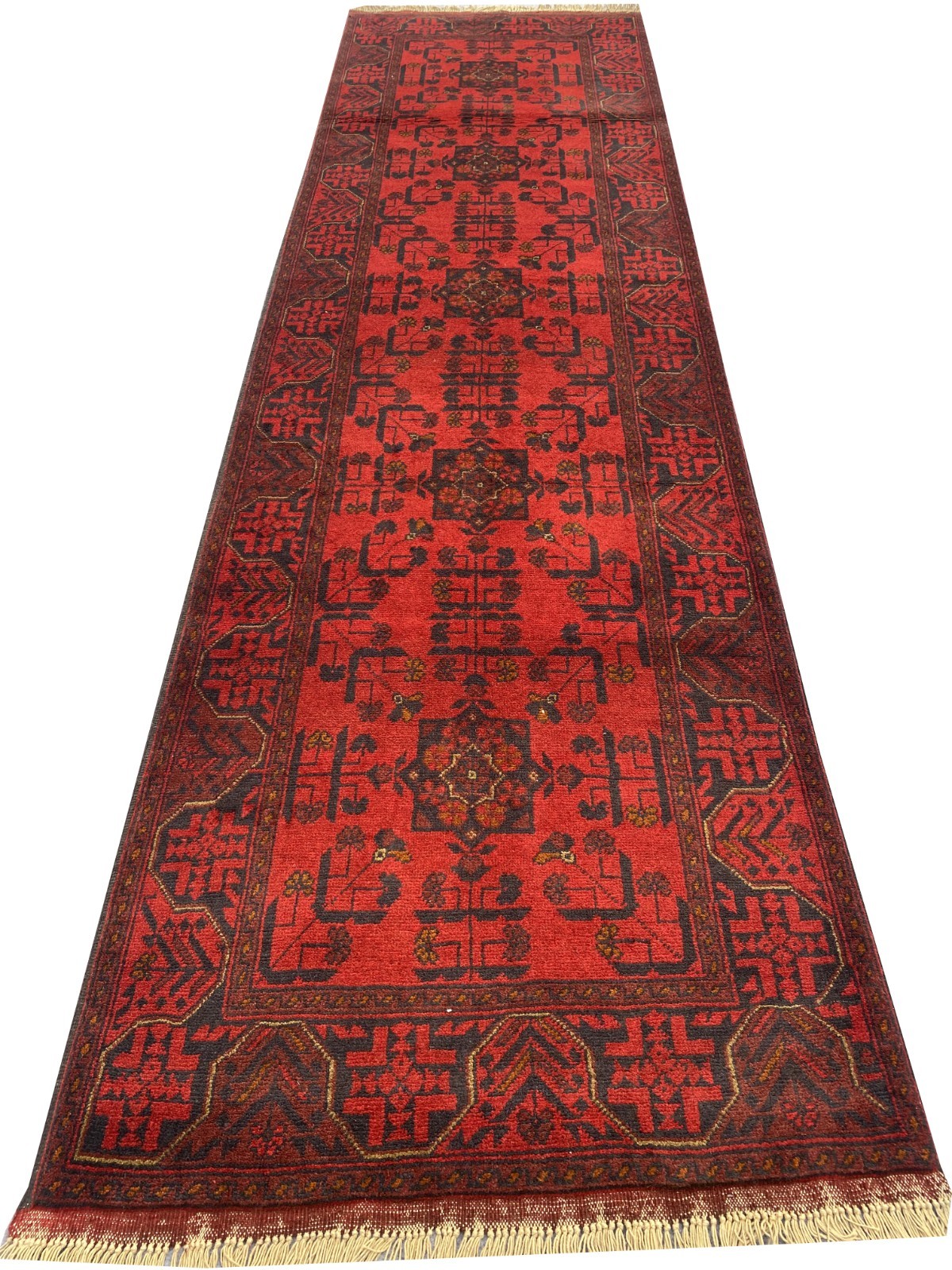 Fine Quality Hand Knotted Afghan Khal Muhammadi Wool Area Runner Rug 10 x 3 Ft gallery