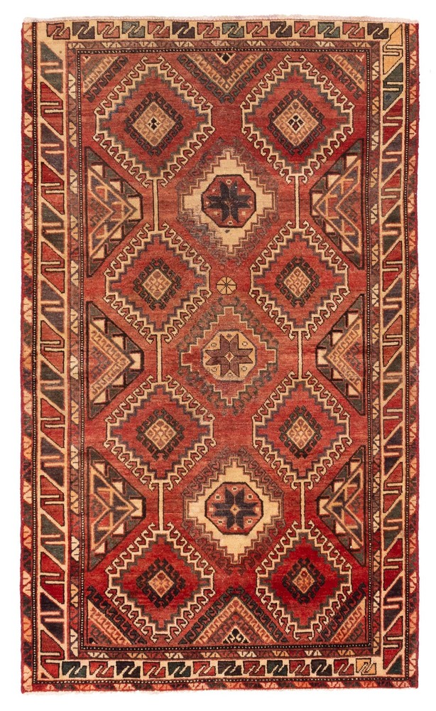 Traditional Vintage Hand-Knotted Area Rug 4'3" x 7'3" Oriental Wool Carpet
