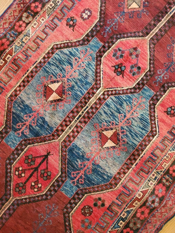 4.2 x 7.10 ANTIQUE KAZAK VINTAGE HERIZ RUG CAUCASIAN SERAPI OUSHAK SHIRVAN KULA gallery