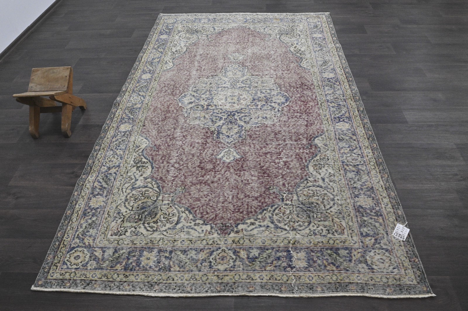 Oushak Turkish Vintage Rug 5x9 Kilim Rug Anatolian Handmade Boho Decor BURGUNDY gallery