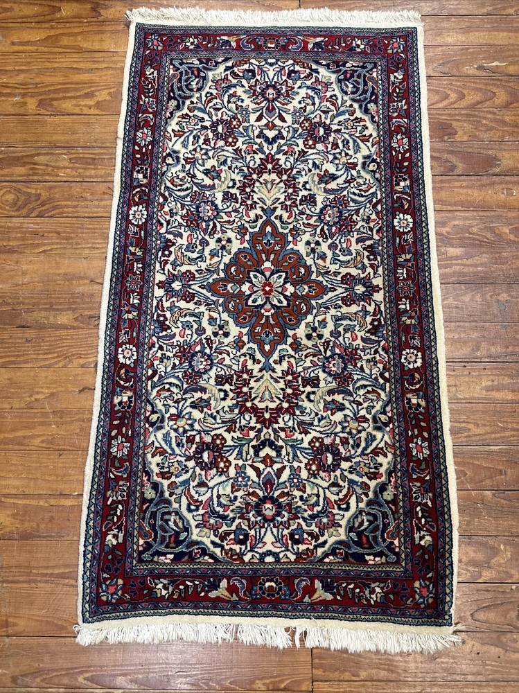 Antique Sarouk rug 4’3”x2’4” Carpet 1960s (239)