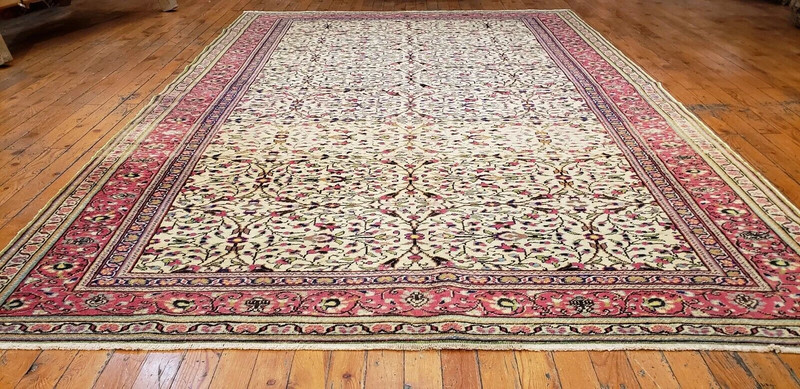 Fine Antique 1930-1940s Wool Pile Natural Dye Kayseri Bunyan Area Rug 4'10"×7'3" gallery