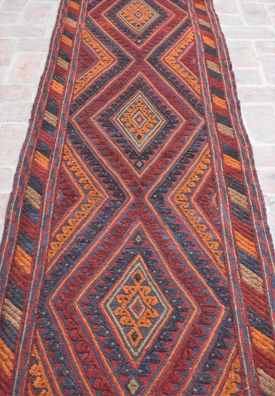 3x12 Hand Knotted Vintage Afghan Moshvani Hallway Runner Persian Tribal Wool Rug gallery