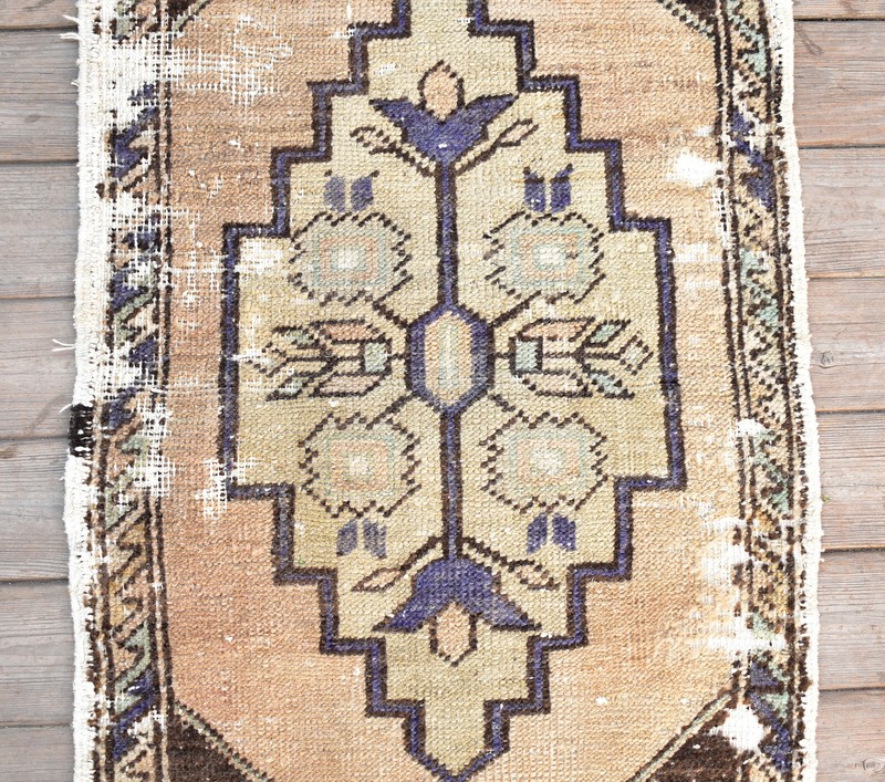 Turkish Carpet Hand Knotted 1x3 Size Doormat Chair Multi Color Rug 49x116cm gallery