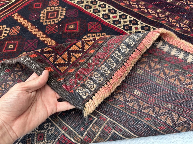 Vintage Nomad Maldari Tribal Natural Vegetable Dye Adreskan Prayer Carpet gallery