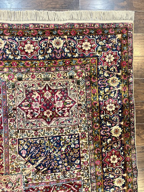 Kirman Lavar Rug 8x9 Antique Carpet Colorful 1920s Handmade Wool Rug 200 KPSI gallery