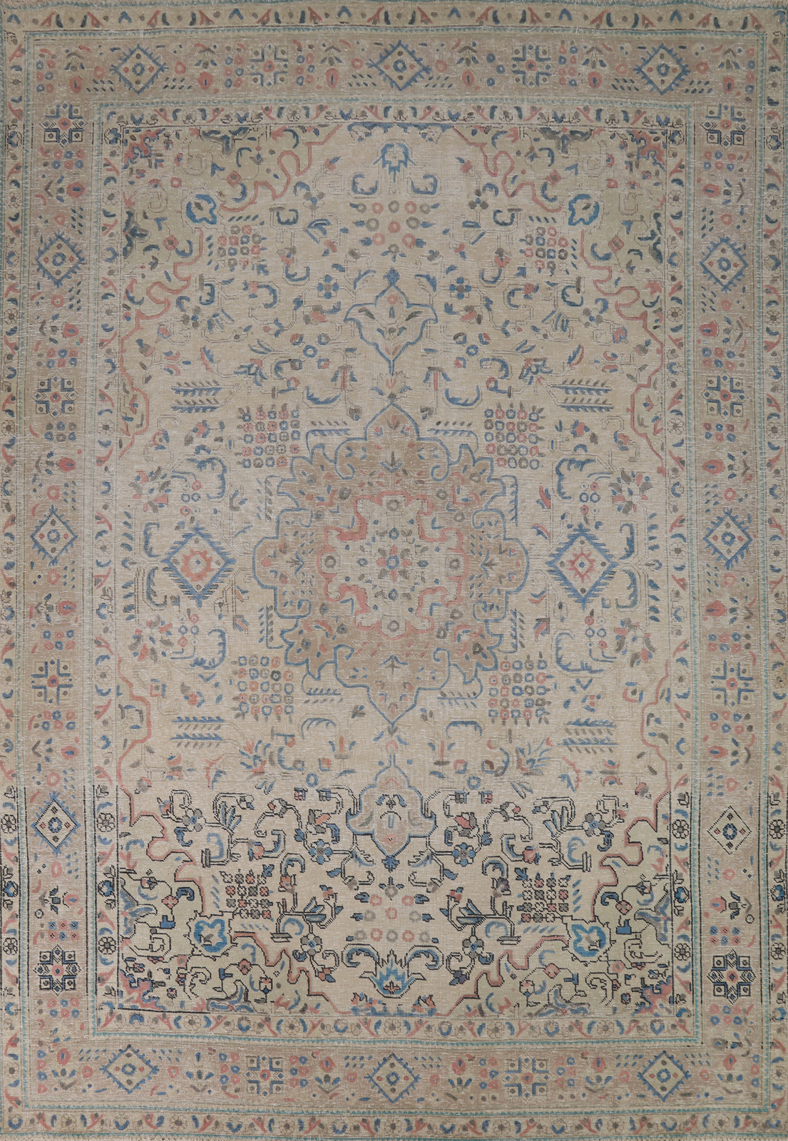 Traditional Handmade Wool Tebriz Area Rug 8x11 Floral Living Room Vintage Carpet gallery