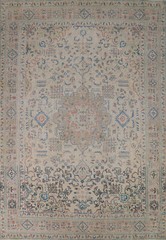 Traditional Handmade Wool Tebriz Area Rug 8×11 Floral Living Room Vintage Carpet