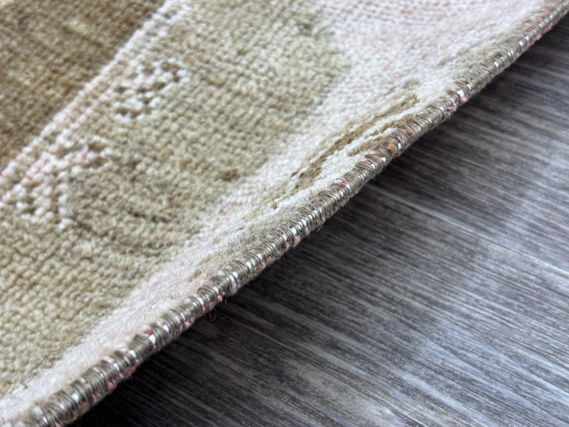 3x7 Brown Pink Vintage Turkish Runner, Hand-Knotted Wool Hallway, Entryway Rug gallery