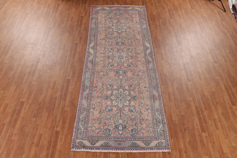 Vintage Wool Coral Rust Living Room Rug 5x13 Traditional Hand-knotted Carpet gallery