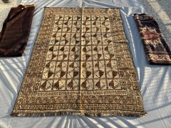 5×7 Afghan Hand Knotted Vintage Baluchi Rug Geometric Tribal Turkmen Area Carpet