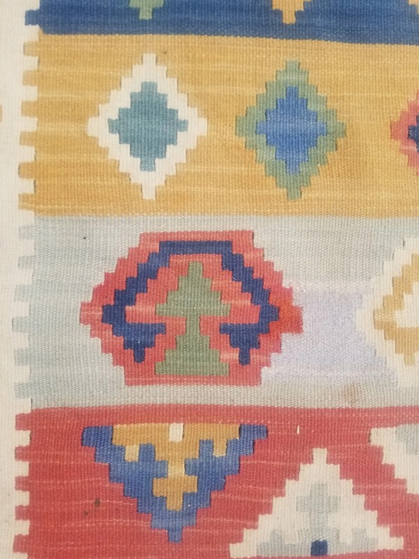 Distressed Fine Vintage Traditional Handmade Afghan Wool Kilim 3.9x2.8 ft gallery