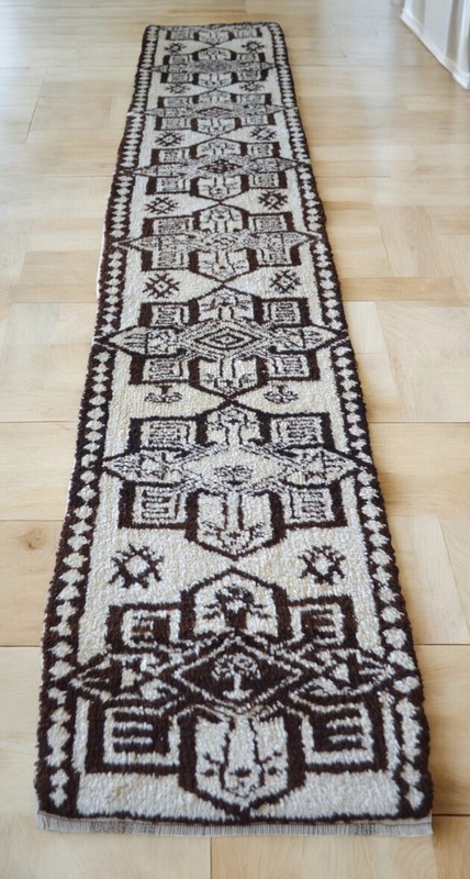 EXTRA LONG Runner Kurdish HandMadee Tribal Turkish Runner Rug NO DYES 3x14 feet gallery