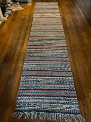 Special Antique Swedish Hand Made Rag Rug (27 x 124 inches) VERY LONG