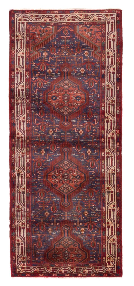 Vintage Hand-Knotted Area Rug 3'5" x 8'6" Traditional Oriental Wool Carpet