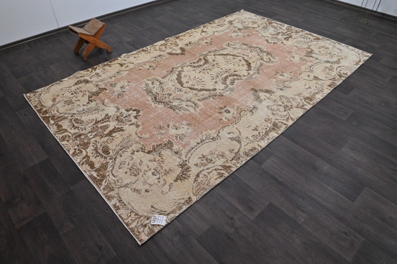 Oushak Turkish Vintage Rug 6x10 Kilim Rug Anatolian Handmade Boho Decor PINK gallery