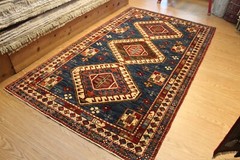 8′ X 5′ HANDMADE CAUCASIAN DESIGN KAZAK RUG. Hand-knotted Oriental Rug 5×8 ft.