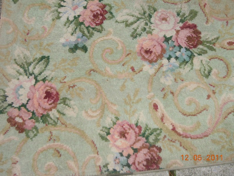 OMG RARE BIGELOW FLAPPER ERA RUG~FRENCH CHIC ROSE BOUQUETS, RIBBONS & SCROLLS!!! gallery