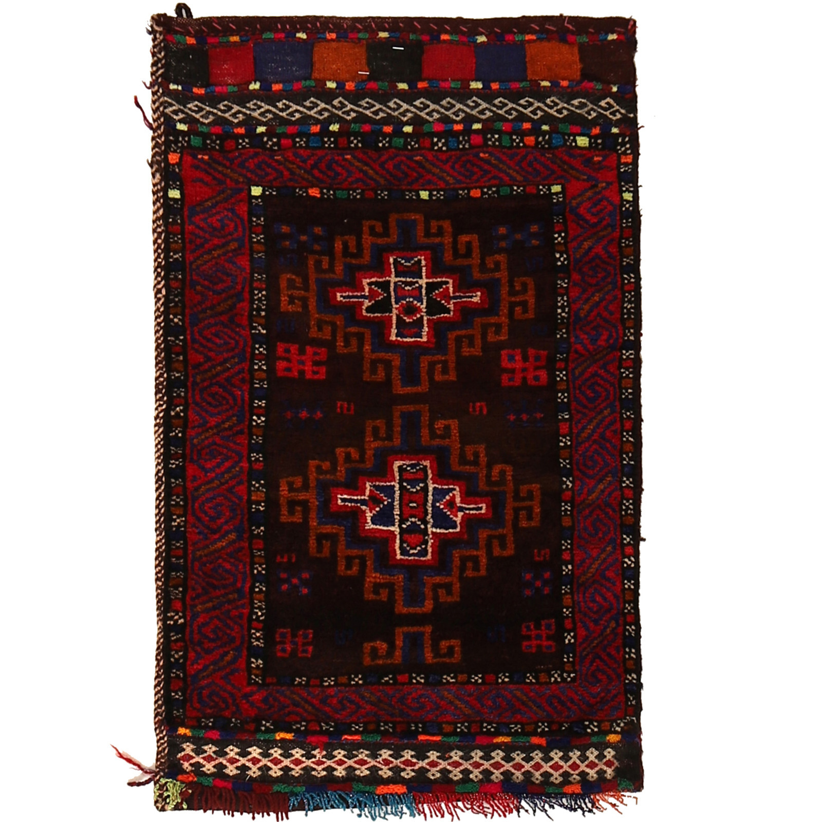 Handmade Afghan Wool Area Rug Vintage Balisht Baluchi Cushion 1'7x2'7 ft-G22346 gallery