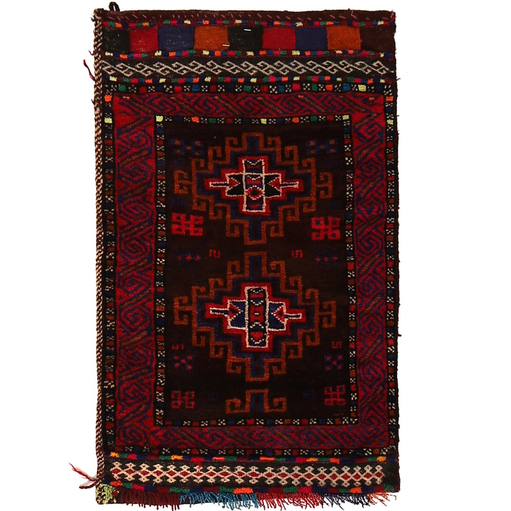 Handmade Afghan Wool Area Rug Vintage Balisht Baluchi Cushion 1'7x2'7 ft-G22346