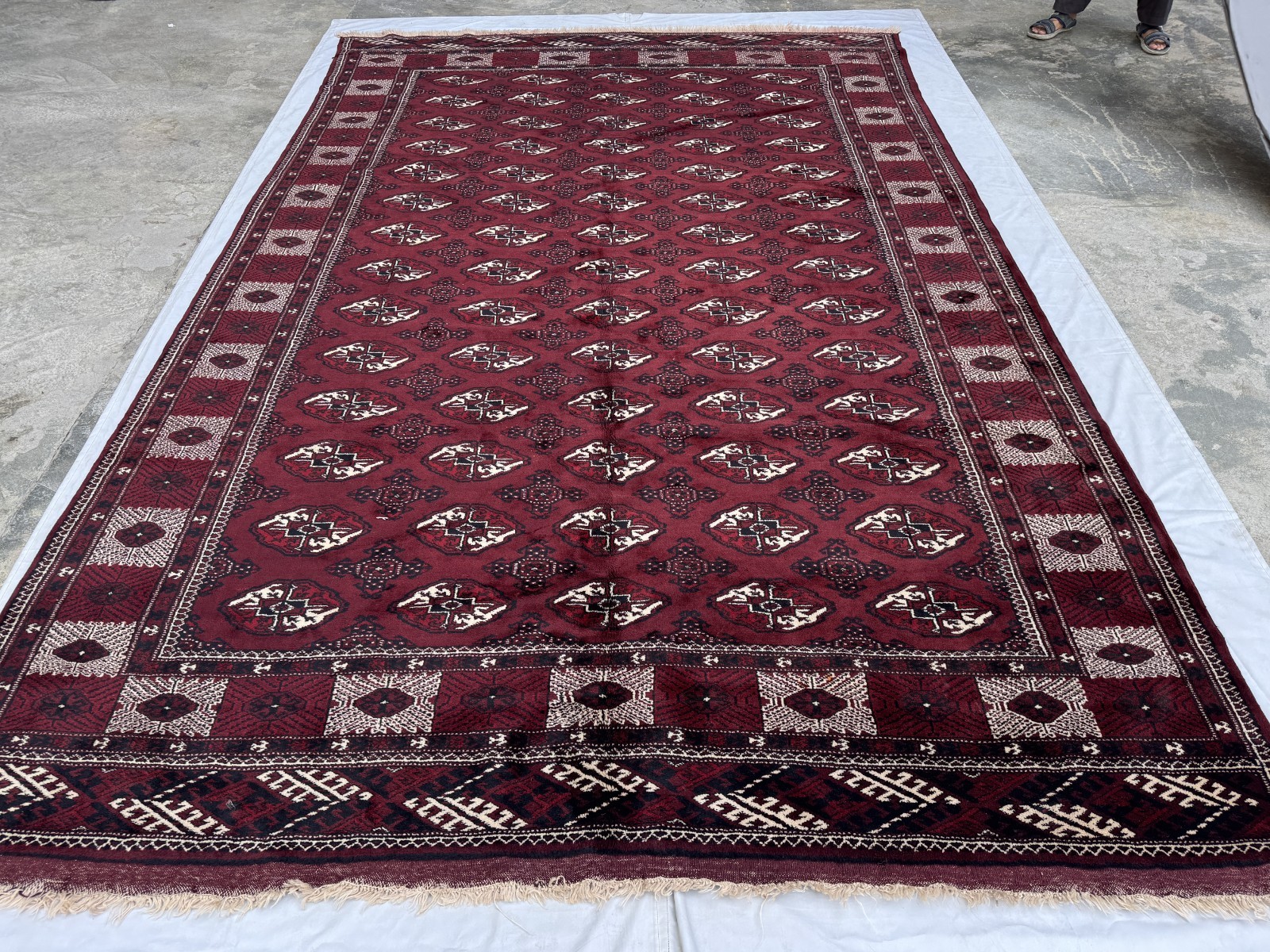 9x13 Afghan Hand Knotted Vintage Area Rug Turkmen Geometric Baluchi Wool Carpet gallery