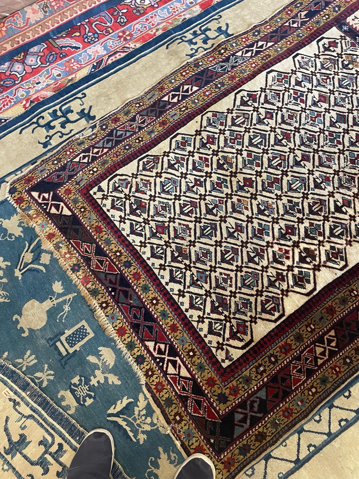 Antique Caucasian Dagestan Rug 1890 Hand Knotted Tribal Prayer 4x6 wool gallery