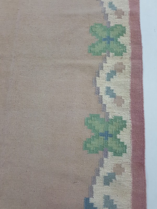 Vintage Handmade Traditional Swedish Floral Kilim Floor Rug Carpet 227x167 cm gallery