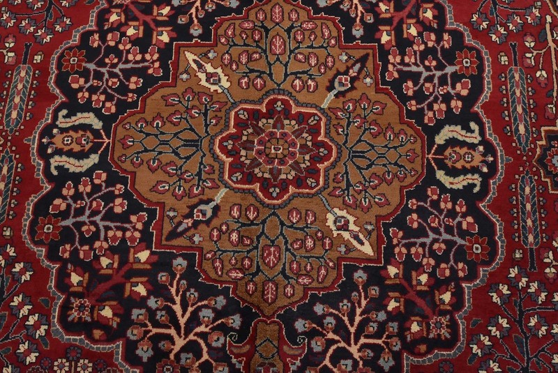 Mahvelat Rug 10′ x 13’2” Red Wool Vintage Traditional Hand-Knotted Carpet gallery