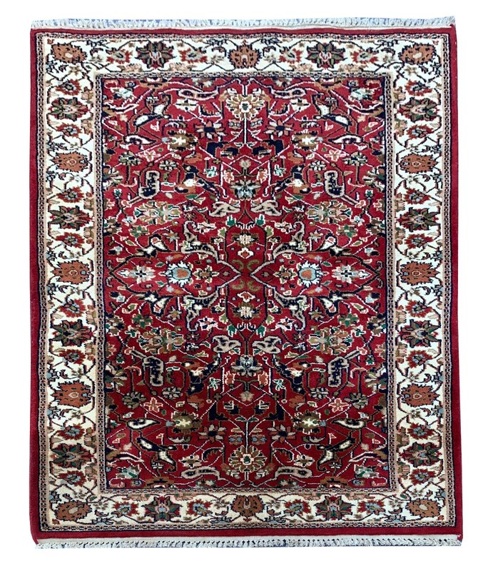 Amazing Hand Knotted Tribal Tabreez Wool Area Rug 5.6 x 3.3 Ft gallery