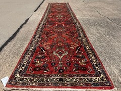 3×13 VINTAGE RUNNER RUG HAND-KNOTTED ANTIQUE ORIENTAL handmade narrow long red
