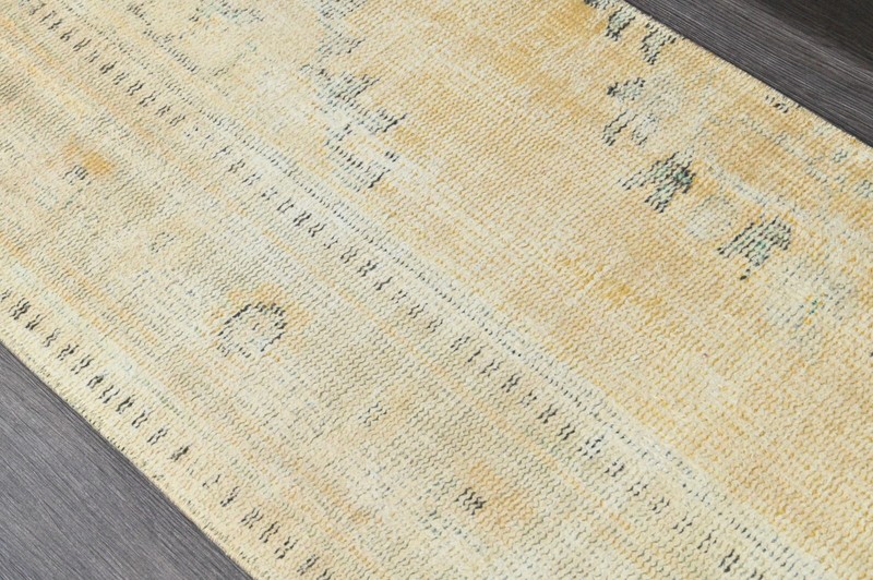 Vintage Turkish Runner Rug 2x6ft Wool Anatolian Handmade Hallway Oushak ORANGE gallery