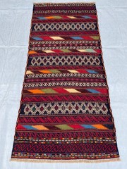 2×5 ft Afghan Turkmen Flatweave Traditional Antique Tribal Wool Area Kilim Rug