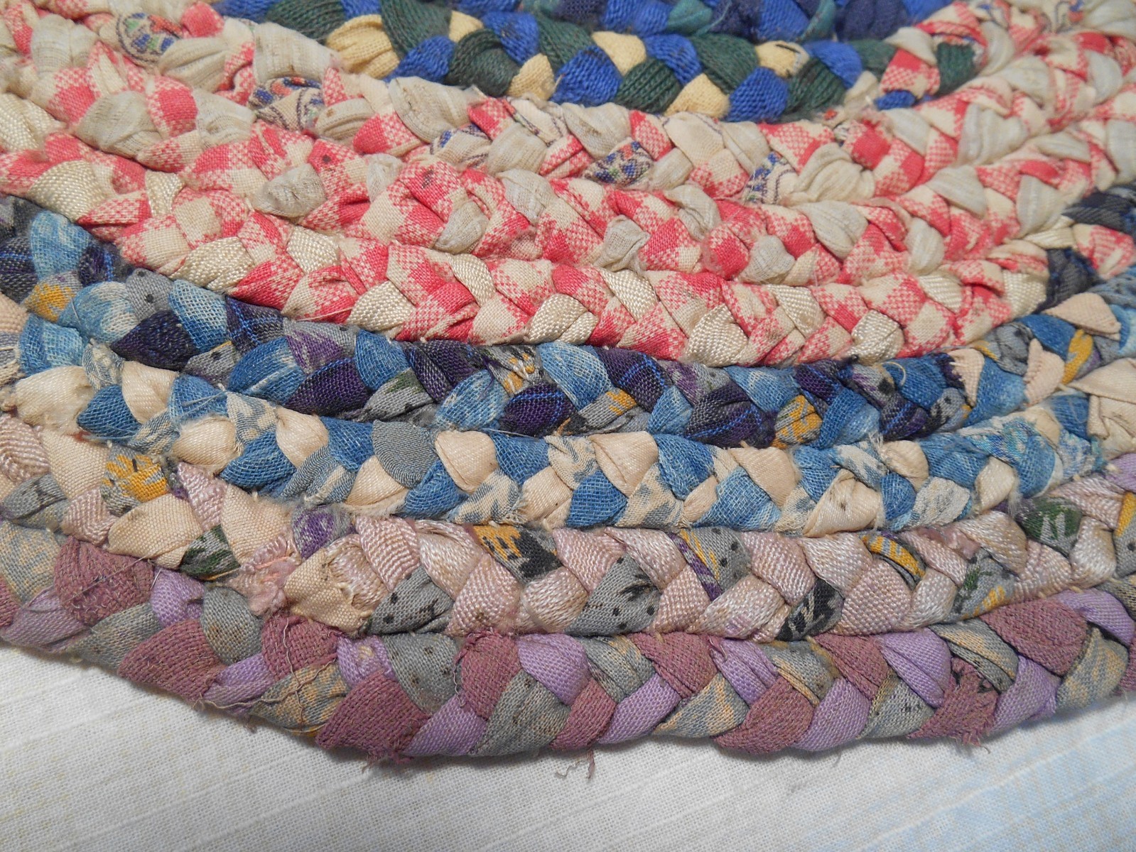 Antique Vintage Braided "Folk Art" Rug/Mat - Nice condition gallery