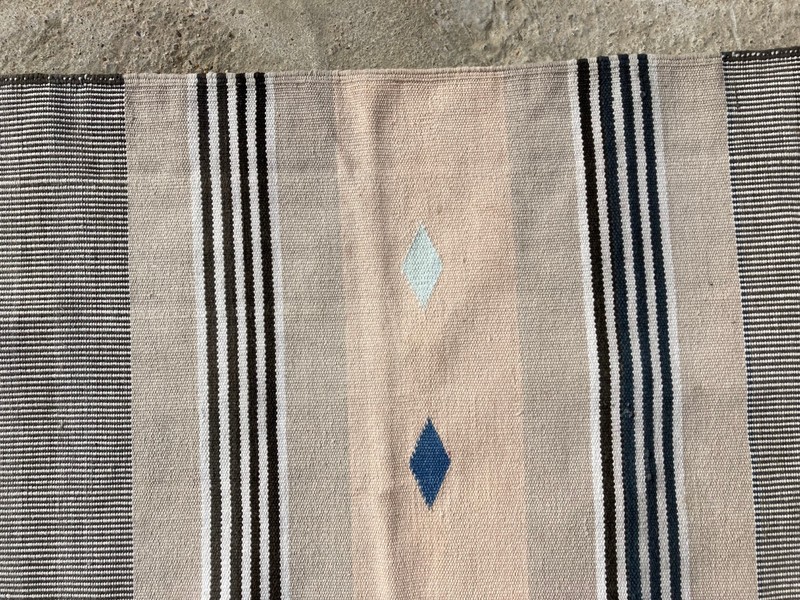 Vintage Traditional Handmade Turkish Strip Flat Wool Kilim Floor Rug 203x132 cm gallery