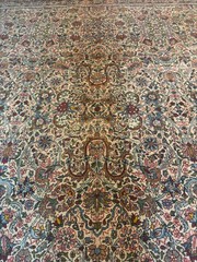 BEAUTIFUL. HANDMADE ANTIQUE RUG. CARPET . TH19 12X9 KER.MAN