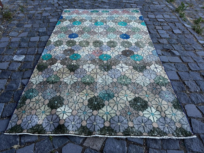 Handmade Wool Rug, Bohemian Area Rug, Turkish Vintage Rug, Home Rug 3,9 x 6,7 ft gallery