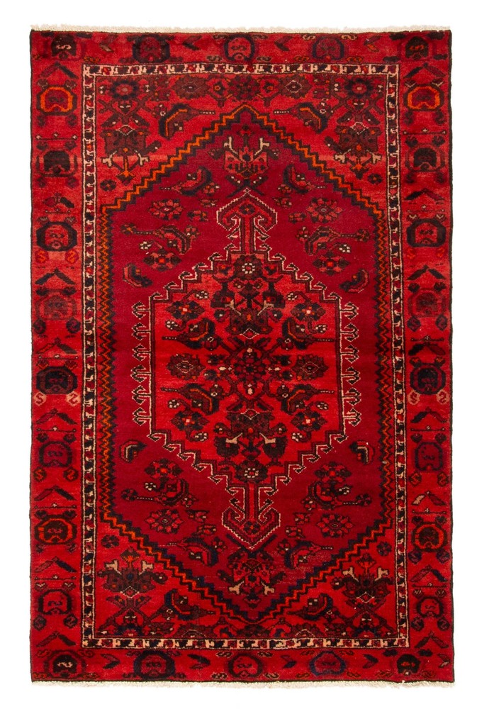 Vintage Hand-Knotted Area Rug 3'10" x 6'2" Traditional Oriental Wool Carpet