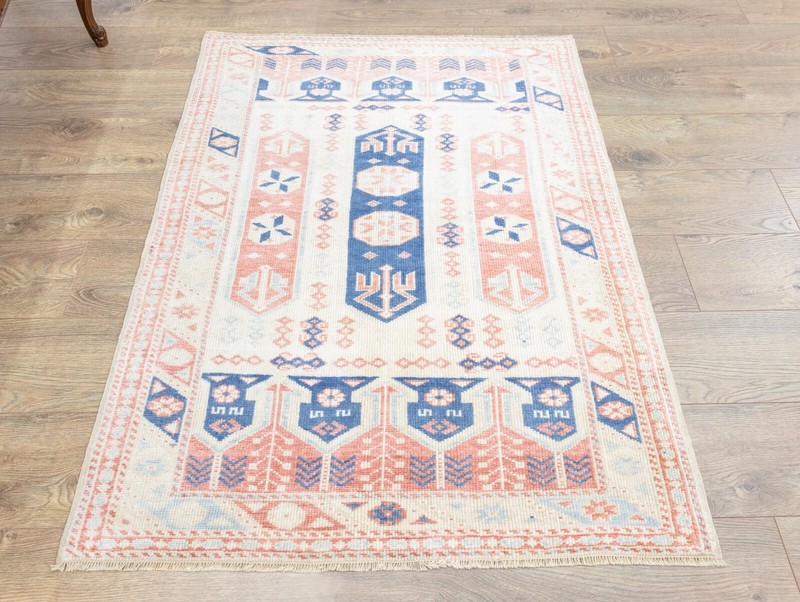 Modern Traditional Turkish Carpet 3'3''x4'5'' ft Hand-knotted Oushak Small Rug gallery
