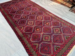 4’6 x 9’10 ft Vintage Afghan Baluchi Runner Rug, Wide Tribal Wool Bedroom Carpet