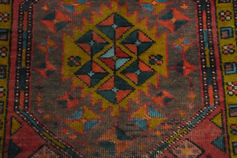 Vintage Tribal Traditional Geometric Red Wool Hand-knotted 10 ft Runner Rug 4x10 gallery