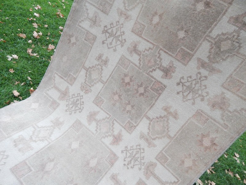 1970s Vintage Turkish Oushak Handwoven Rug 4'3'' x 7'12'' gallery