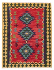 Vintage 4’10” x 6’4″ Traditional Wool Hand Woven Oriental Area Rug