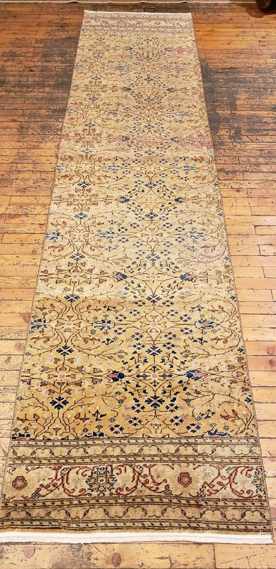 Beautiful 1930-1939's Antique Wool Pile 2'3"×9'5" Henna Natural Dye Bunyan Rug gallery
